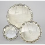 An Edward VIII Silver Salver and Two Silver Waiters, the salver by Barker Bros. Silver Ltd,