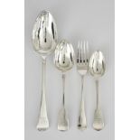 A Set of Six George III Silver Old English Pattern Tablespoons and Mixed Silver, the tablespoons