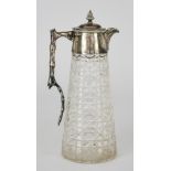 A Late Victorian Silver Mounted and Hobnail Cut Glass Claret Jug, by Goldsmiths & Silversmith Co.,