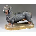 ***Frederick Thomas Daws (1878-1955) - Painted plaster model - "Ch. Shrewd Saint" - Dachshund, on