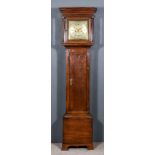 A 19th Century Oak Longcase Clock, by John Evans of "Shrewfbury", the 10ins square brass dial with