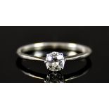 A Platinum Solitaire Diamond Ring, 20th Century, set with a brilliant cut diamond approximately .