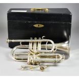An Early 20th Century Nickel Plated Cornet, by Rudall, Carte & Co Ltd, 23 Berners Street, Oxford
