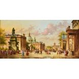 Heinz Sholtz (born 1925) - Pair of oil paintings - Views of Berlin, on copper panels, in gilt