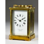A Late 19th/Early 20th Century French Brass Cased Carriage Timepiece, retailed by Goldsmiths
