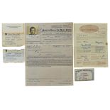 A Selection of Ephemera from the Estate of Peter Cushing - comprising - an MoT certificate issued