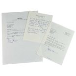 A Selection of Letters Addressed to Joyce Broughton, Peter Cushing's Secretary, from Various Film,