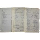Peter Cushing's Resume of Films, TV and Theatre Productions - on six single-sided typed A4 and