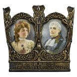 Of Theatrical Interest - an Edwardian Art Nouveau silver double photograph frame by E Mander & Son,