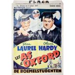 'A Chump at Oxford', French film poster 'Les As d'Oxford', for a showing at 'Plaza, 28 juin au 4