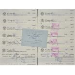 Twelve Cashed Coutts & Co Cheques from the account of Peter Cushing Productions Ltd, signed by