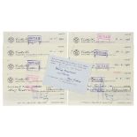 Eight Coutts & Co Cashed Cheques belonging to Peter Cushing Productions Ltd, all written and signed