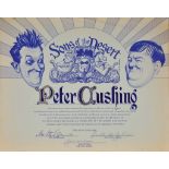 Sons of the Desert - Peter Cushing's honorary membership certificate, two A4 headed letters from