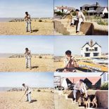 Peter Cushing at Whitstable Beach - twenty-seven 6ins x 4ins colour photographs of Peter Cushing in