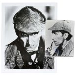 Peter Cushing as Sherlock Holmes, circa 1950-60, one 8ins x 10ins black and white photograph, one