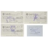 Three Coutts & Co Cashed Cheques belonging to the account of Peter Cushing Productions Ltd, written