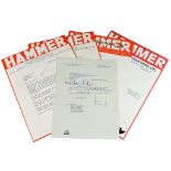 Hammer House of Horror - Five typed letters to Peter Cushing - two from James Carreras, two from