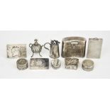 A George IV Small Silver Oval Box and Mixed Silverware, the oval box by Samuel Pemberton, Birmingham