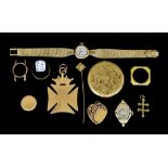 A Mixed Lot of 18ct Gold Items, total gross weight 58g Note: No condition report on this item,