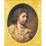 19th Century Continental School - Pastel - Shoulder-length portrait of a male peasant, with a