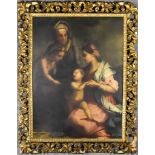 19th Century Italian School - Oil painting - The Virgin and Child with St Anne and John the Baptist,