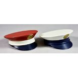 A Vintage Henriette WWII U.S Navy White and Blue Hat Powder Compact, sifter, 3ins diameter, and a