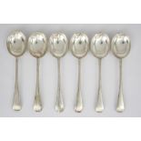 A Set of Six George V Silver Old English Pattern Soup Spoons, by Josiah Williams & Co. London