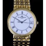 A Gentleman's Quartz Wristwatch, by Baume and Mercier, Serial No. 1905336, 18ct gold case, 32mm