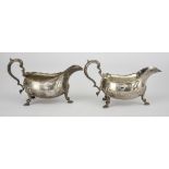 A Pair of George V Silver Oval Sauce-Boats, by the Goldsmiths and Silversmiths Company , London
