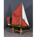 A Scratch Built Model of a Thames Sailing Barge "Veronica", 46ins overall, on modern wooden stand
