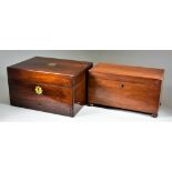 An English Mahogany Two-Division Tea Caddy, Late 18th/Early 19th Century, 12ins x 6ins x 6.5ins, a