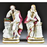 A Pair of Derby Figures of Milton and Shakespeare, Early 19th Century, Milton bearing inventory