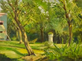 Reginald Reeve (1908-1999) - Oil painting - "The Garden at Chelpers, Hughes Road, Ashford,