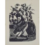 Clare Leighton (1898-1989) - Woodcut - Apple Picking from Four Hedges, 7ins x 4.75ins, framed and