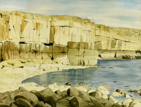 Andrew Brown (born 1948) - Watercolour - "Pembrokeshire Coast", 13.5ins x 17ins, in modern frame and
