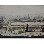 Laurence Stephen Lowry (1886-1976) - Lithograph in colours - 'The Pond', 43ins x 57ins, signed in