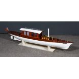 A Scratch Built Model of a Windermere Steam Launch "Annabel", 44ins overall, on modern wood stand