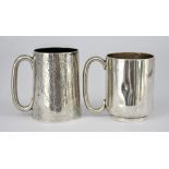 Two Victorian Silver Christening Mugs, one of tapered cylindrical form possible by Chawner & Co,