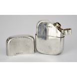 An Edward VII Silver Rectangular Hip Flask, by Marks & Cohen, Birmingham 1905, of plain curved form,
