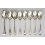 Five George III Silver Old English Pattern Table Spoons and Three Others, Similar, the five by