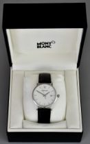A Gentleman's Quartz Wristwatch, by Mont Blanc, model no. 7093, stainless steel case, 38mm diameter,