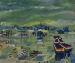 ***Martin John Aynscomb-Harris (born 1937) - Watercolour and gouache - "Pool of Rochester" 20ins x