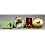 A Quantity of Vintage Powder Compacts Depicting Dogs and Cats, comprising - an Art Deco Keystone