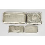 An Early Victorian Silver Rectangular Snuff Box and Mixed Silverware, the snuff box by Joseph