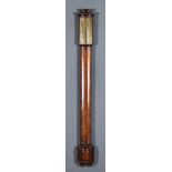 A 19th Century Mahogany Stick Barometer, by Watkins of London, with silvered display, contained in