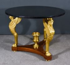 An Empire Ormolu, Mahogany and Marble Centre Table, in the Manner of Jacob-Desmalter, with black