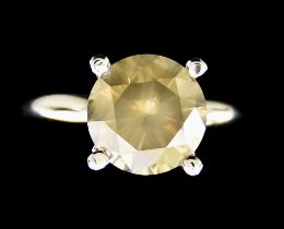 An 18ct White Gold Fancy Grey/Yellow Solitaire Diamond Ring, Modern, set with a solitaire diamond,