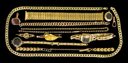 A Mixed Lot of 9ct Gold Items, total gross weight 120g Note: No condition report on this item,