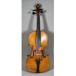 A German Violin, Late 19th/Early 20th Century, with two-piece back, the back measuring 14.125ins,