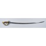 A Light Cavalry Sword in the Ames Manner, 34.5ins bright steel fullered blade, marked with crown